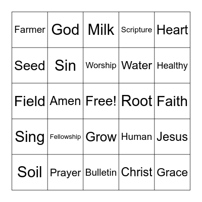 Amen Card Bingo Card