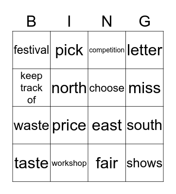 Let's Party Bingo Card