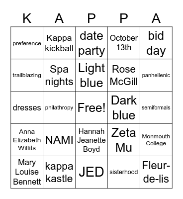 BINGO Card
