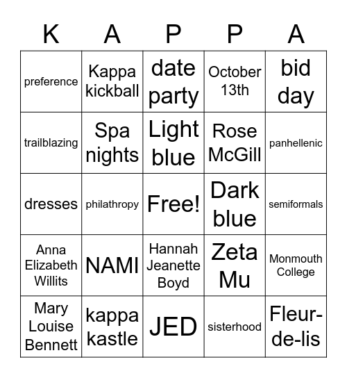 BINGO Card