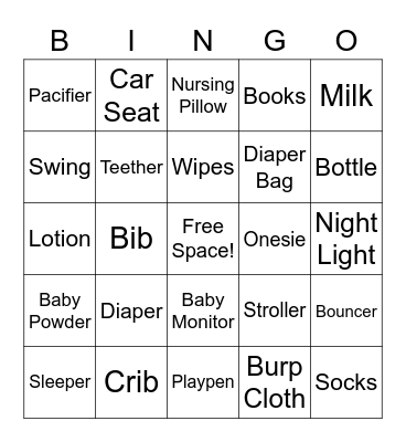 BABY BINGO Card