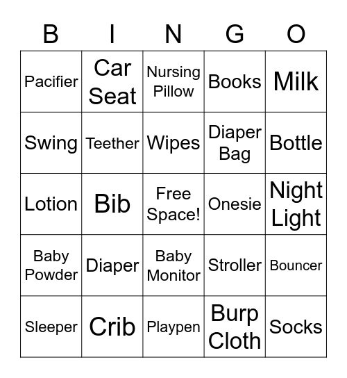 BABY BINGO Card