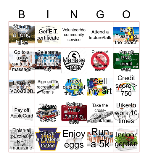 2023 Goals Bingo Card