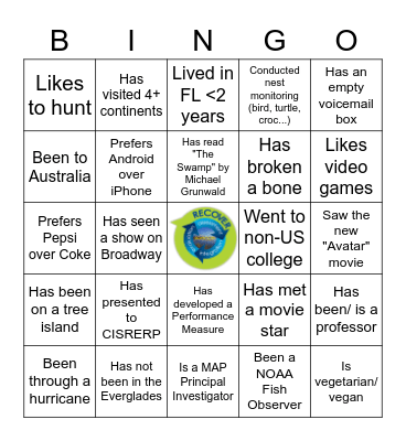 RECOVER TEAM BINGO! Bingo Card
