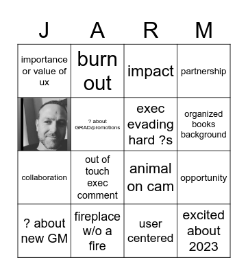 Jarm's Last Dance Bingo Card