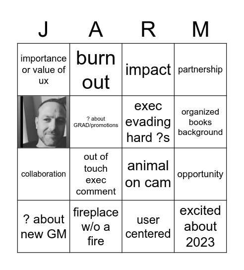 Jarm's Last Dance Bingo Card