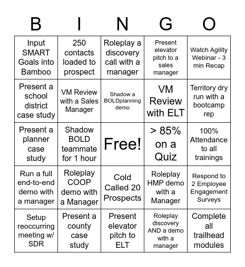 Govt. AE Bootcamp BINGO Card