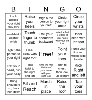 FITNESS BINGO Card