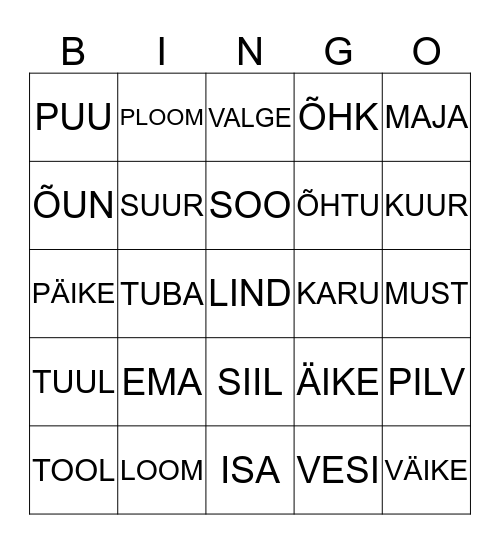 LUGEMISE BINGO Card