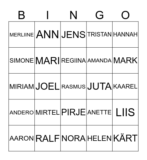 LUGEMISBINGO Card