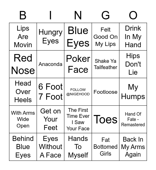 BODY PARTS Bingo Card