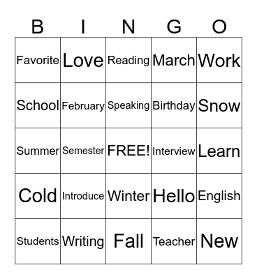 Bingo Card