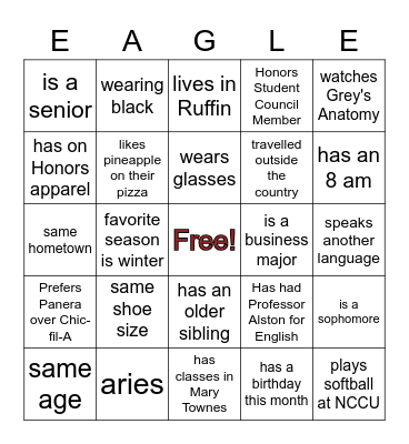 Spring Retreat Bingo Card