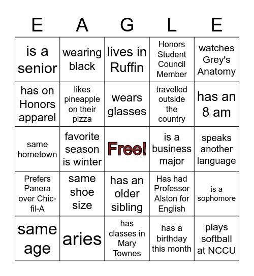 Spring Retreat Bingo Card