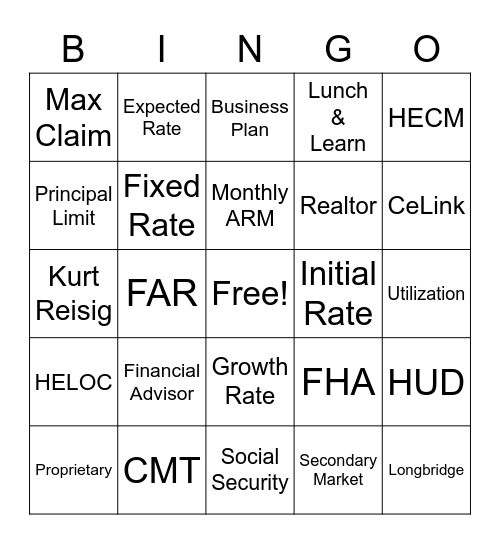 OGNIB ESREVER Bingo Card