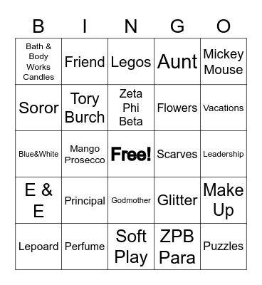 Tamara's Fabulous & Fine Birthday Bingo Card