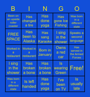BINGO Card