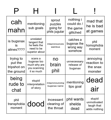 bingosydephil..... 2!!! Bingo Card