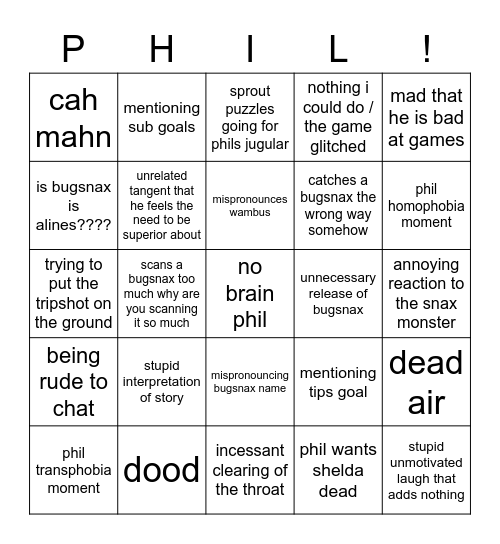 bingosydephil..... 2!!! Bingo Card