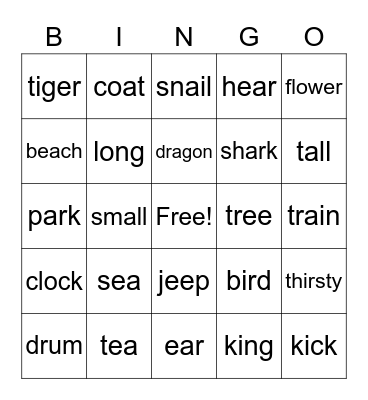 Review Lesson Bingo Card