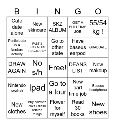 2023 wants Bingo Card