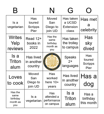 Triton Bingo Card