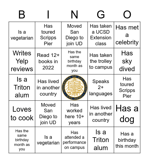 Triton Bingo Card