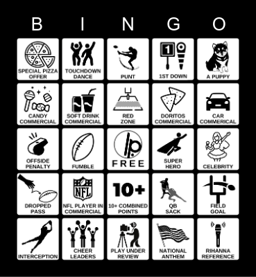 The Big Game Bingo Card