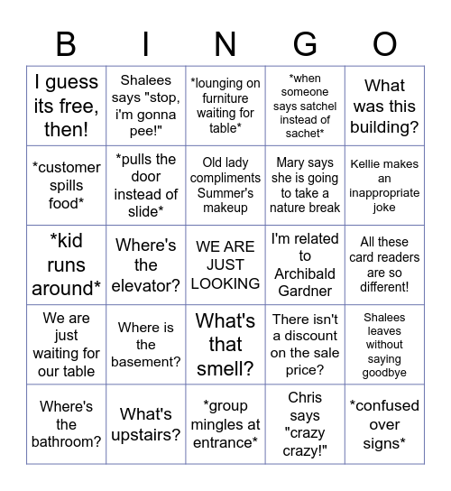 CF BINGO Card