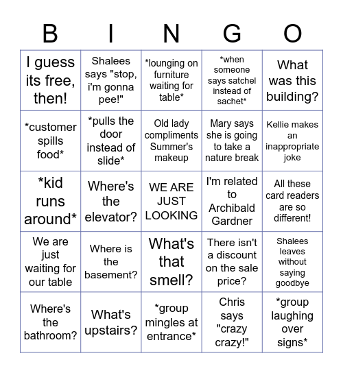 CF BINGO Card