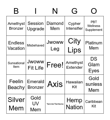 Palm Beach Bingo Card