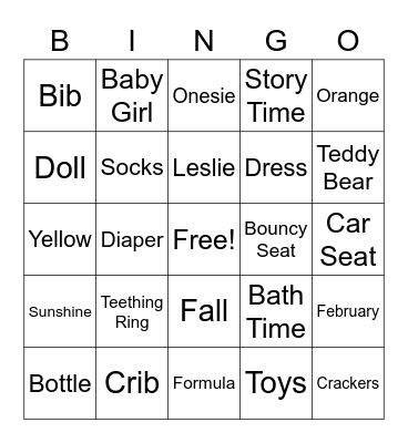Baby Autumn Bingo Card