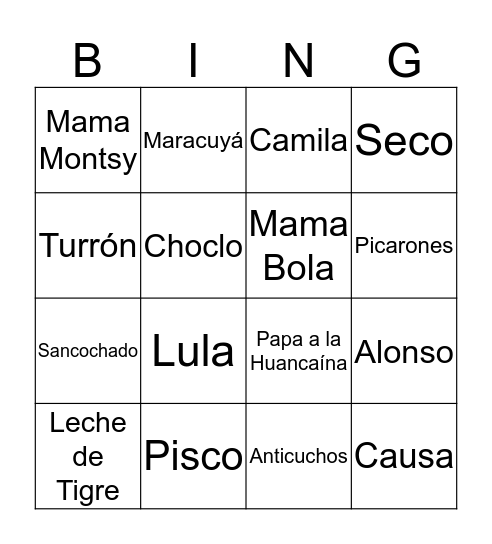 Thanksgiving Bingo Card