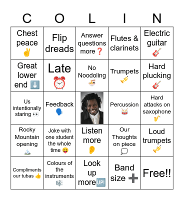 Colin Clarke bingo Card