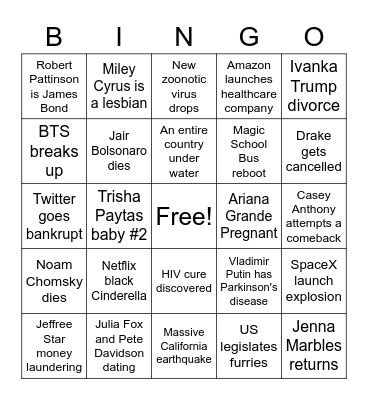 2023 Bingo Card Bingo Card