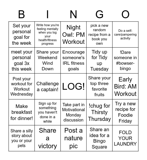 BOWSER BINGO Card