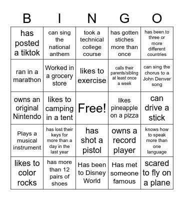 Big Breaker Bingo Card