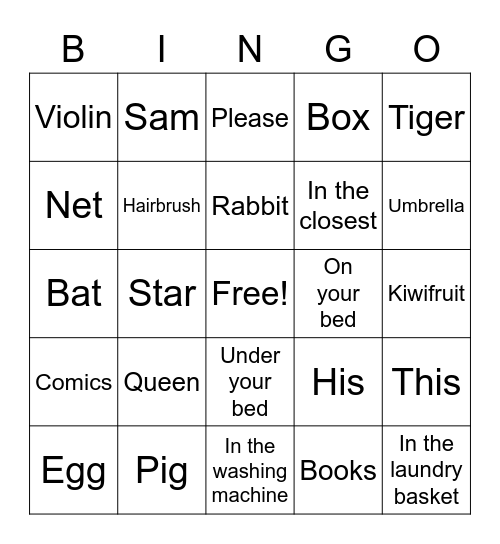 C5 plus lesson 15 Book D Bingo Card