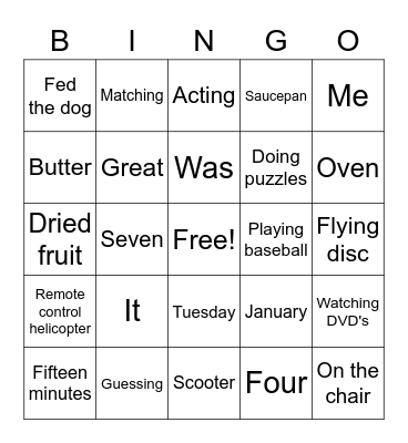 C4 plus Lesson 15 Book D Bingo Card