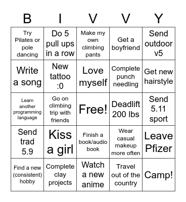 Amy 2023 Bingo Card