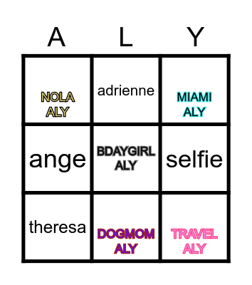 angiewin Bingo Card