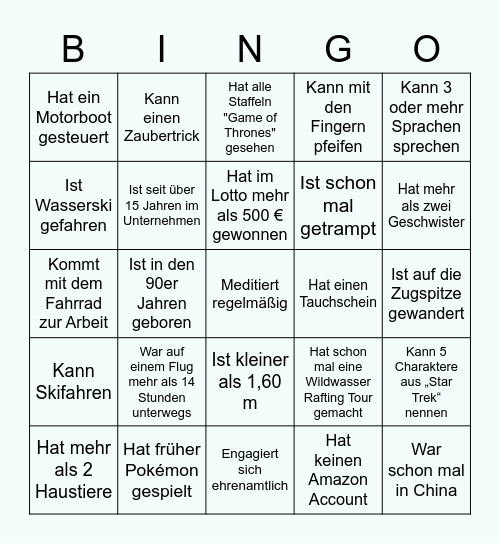 BINGO Card