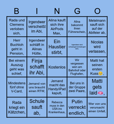 2023 wird ficken Bingo Card