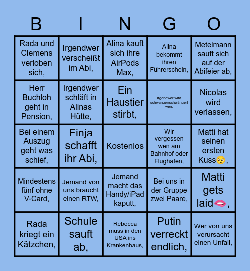 2023 wird ficken Bingo Card