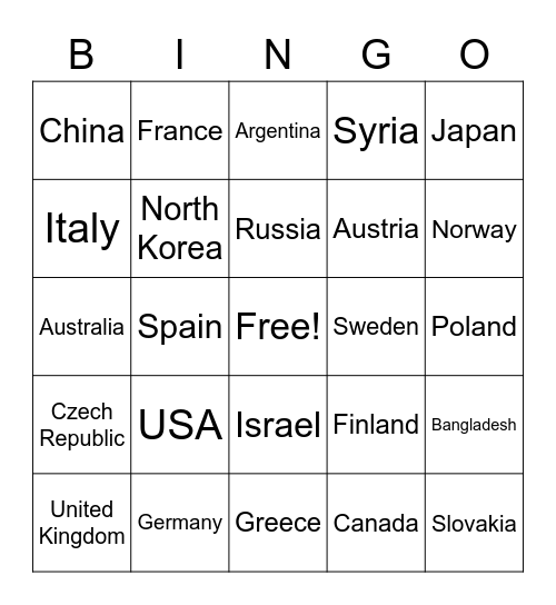 Leaked Documents Bingo Card