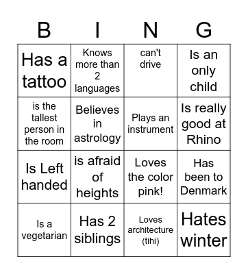 Find someone who... Bingo Card