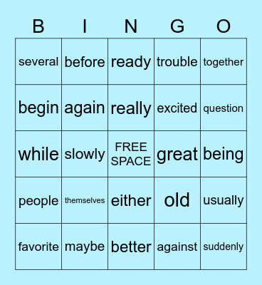 2nd Snap Words - Unit 3 Bingo Card