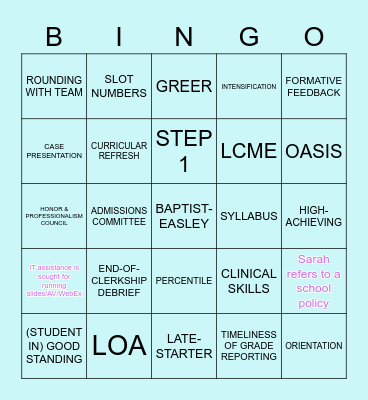 M3/M4 JANUARY RETREAT BINGO Card