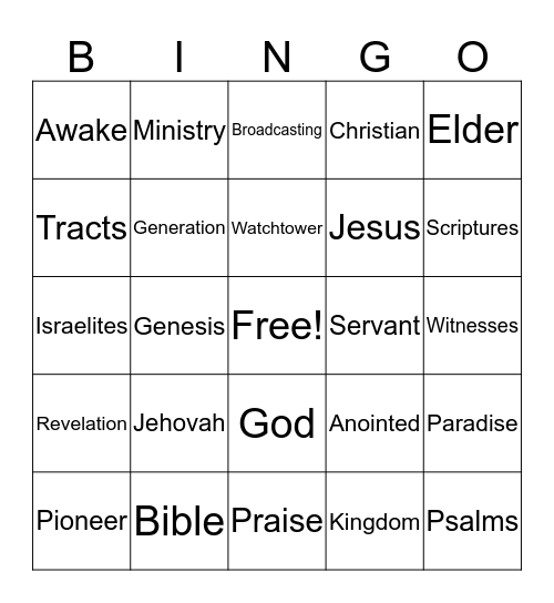 Game Day Bingo Card