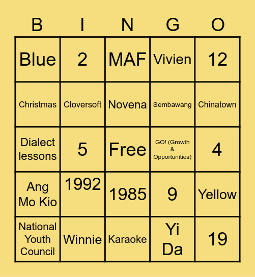 WSC RSP ELDERS Bingo Card